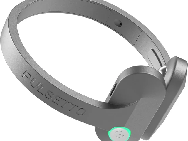 Pulsetto device shown in an editorial product photo context